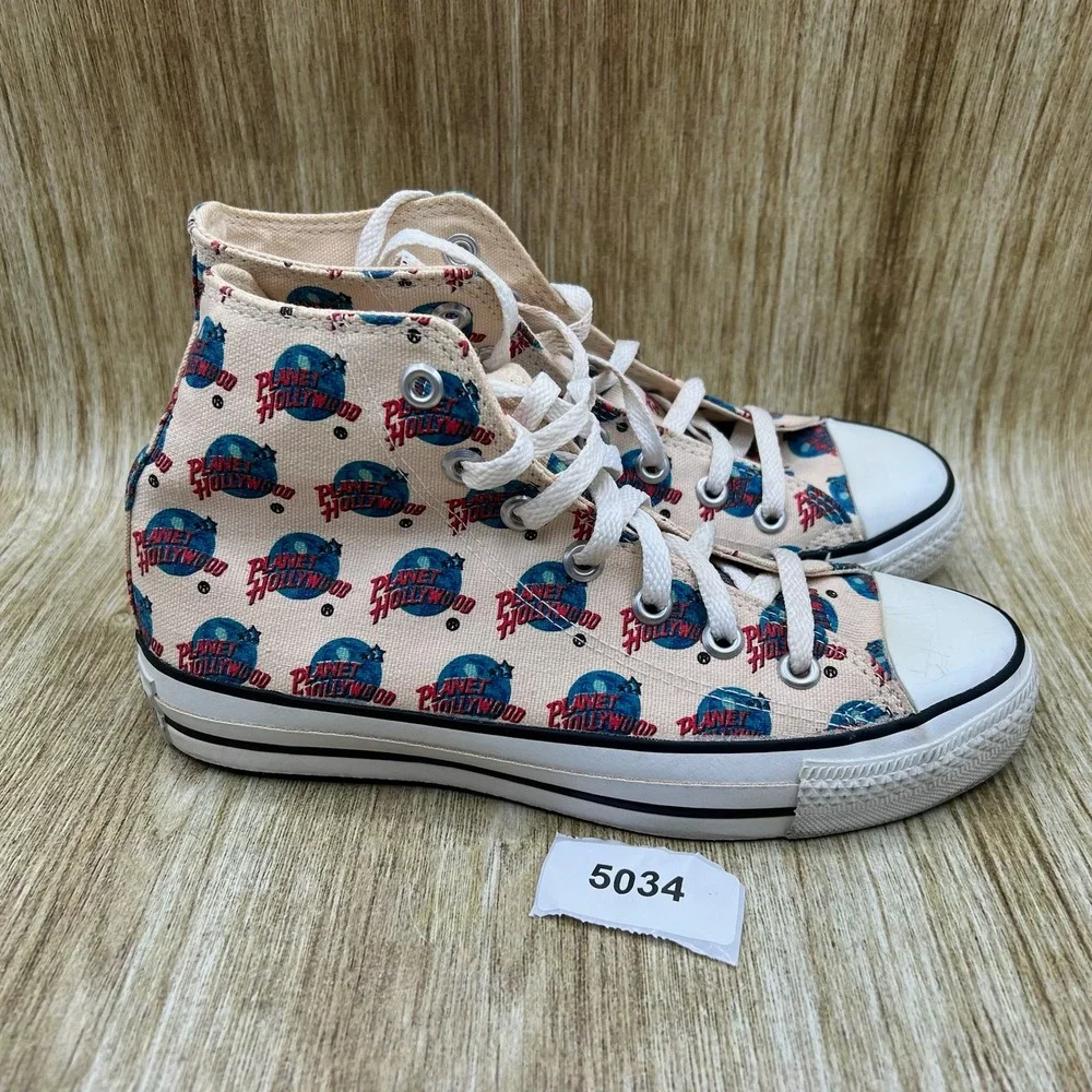 Converse All Star Planet Hollywood Mens Size 5.5 Womens 7.5 High Top Made In USA - Picture 10 of 10